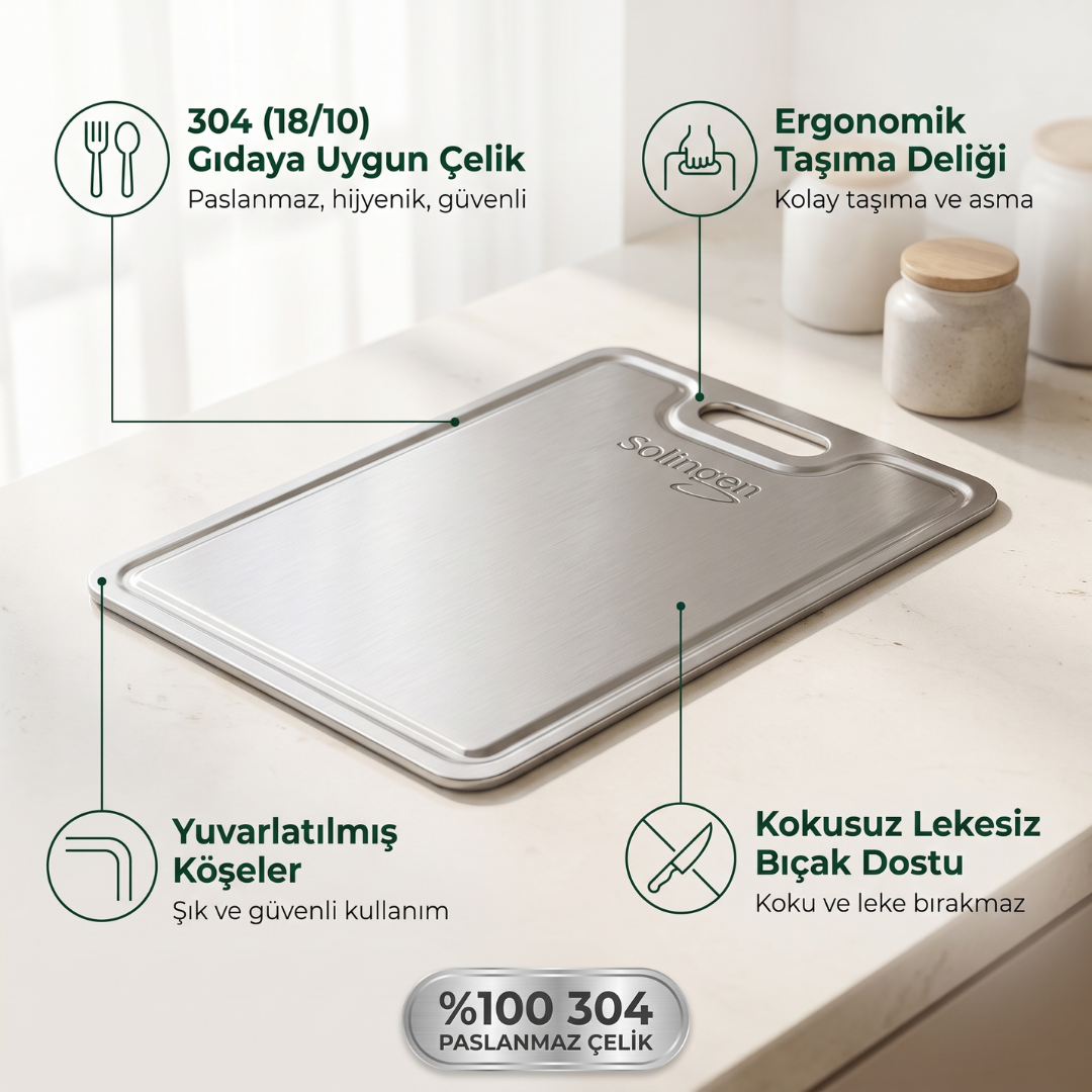 Solingen Çelik Kesme Panosu (2'li set)